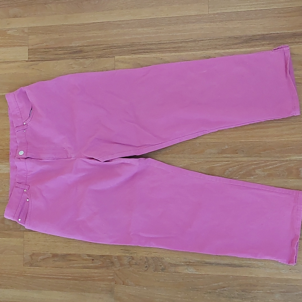 Jones New York Signature Womens 14 Pink Chino Pants Straight Leg